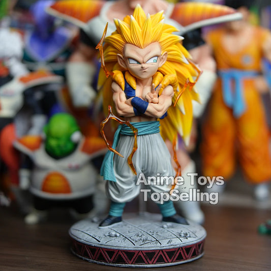 25cm/9.84in Anime Dragon Ball Z Figure Super Saiyan 3 Gotenks Figure SSJ3 Gotenks PVC Collectible Model Toys Gifts